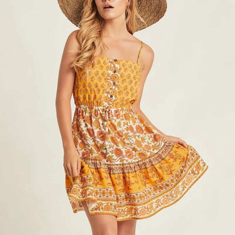 AYUALIN boho swim cover up women Cardigan blouse shirt yellow floral print Kimono sleeve summer blouses beach blouse Blusa robe