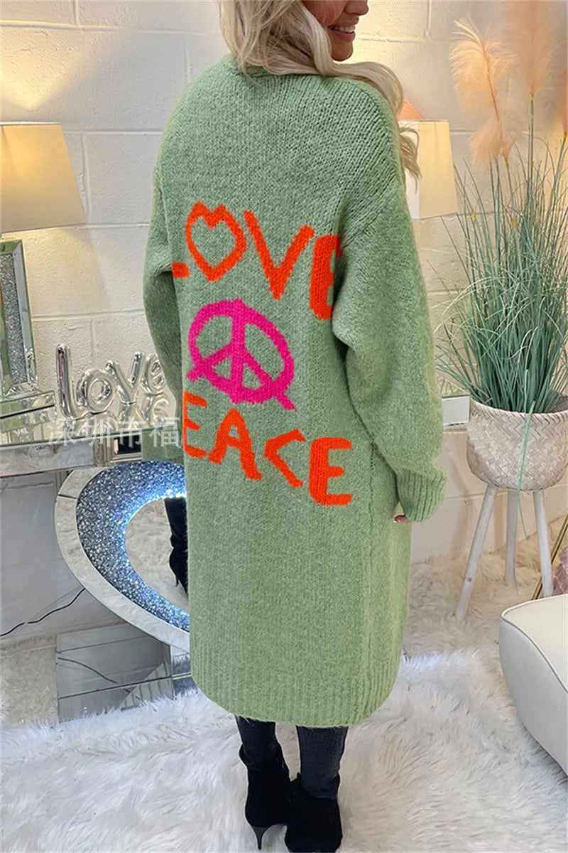 Casual Long Sleeve Loose Outerwear Sweaters Coat Autumn Winter Warm Knitted Long Cardigan Women Sweater Coats Streetwear Jumpers