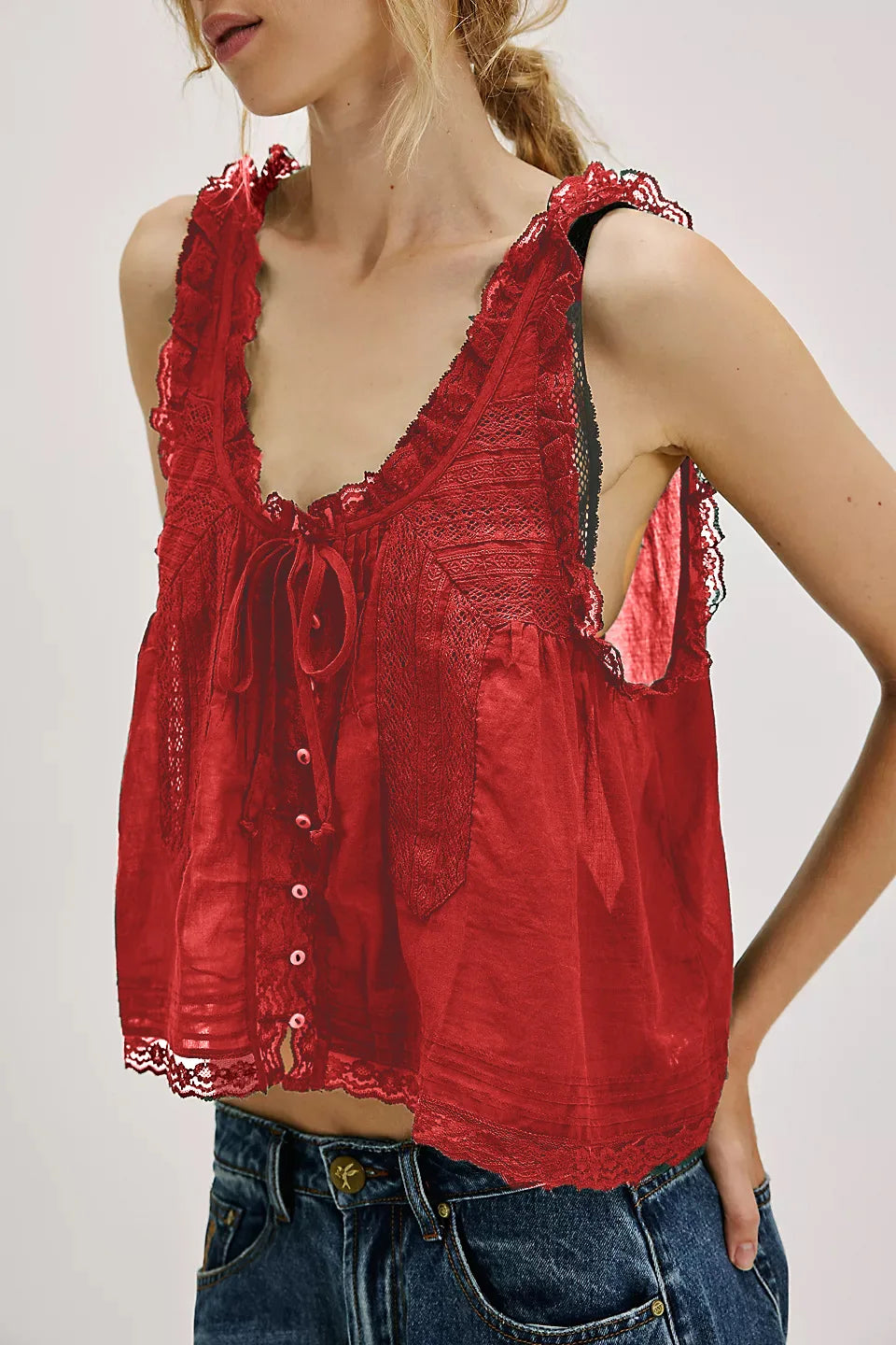 Light Cotton Splicing lace Blouses Shirts Women Sleeveless Tank Tops Summer Boho Beach Wear Loose Casual Ladies Blusas Camis