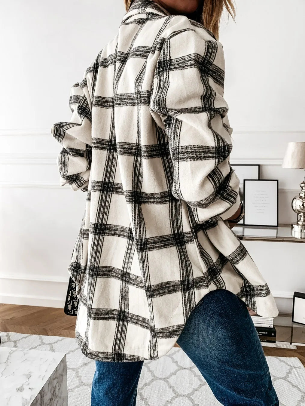 AYUALIN Long Sleeve Plaid Overshirt Women's Jacket Vinatge Loose Casual Boho Autumn Warm Coats 2025 Streetwear Oversized Outwear