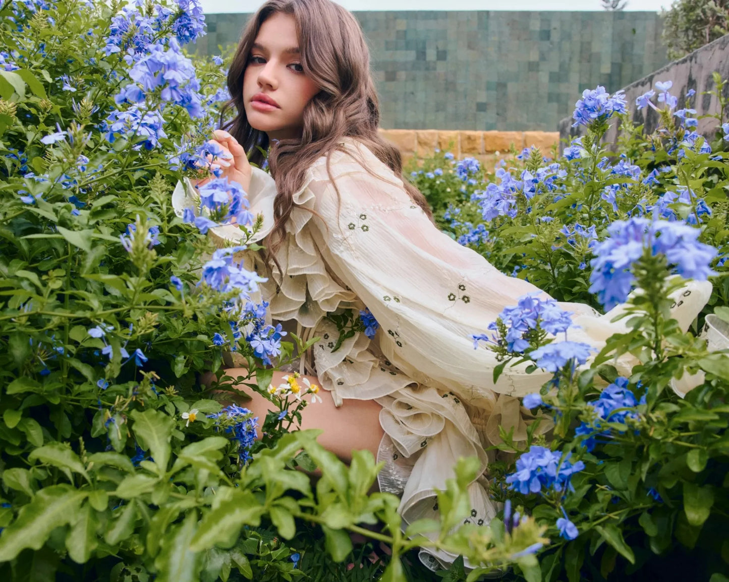 Ruffles V Neck Mini Dresses for Women Blusas Vintage Floral Embroidery Spring Long Sleeve Party Elegant Ladies Dress Vestidos