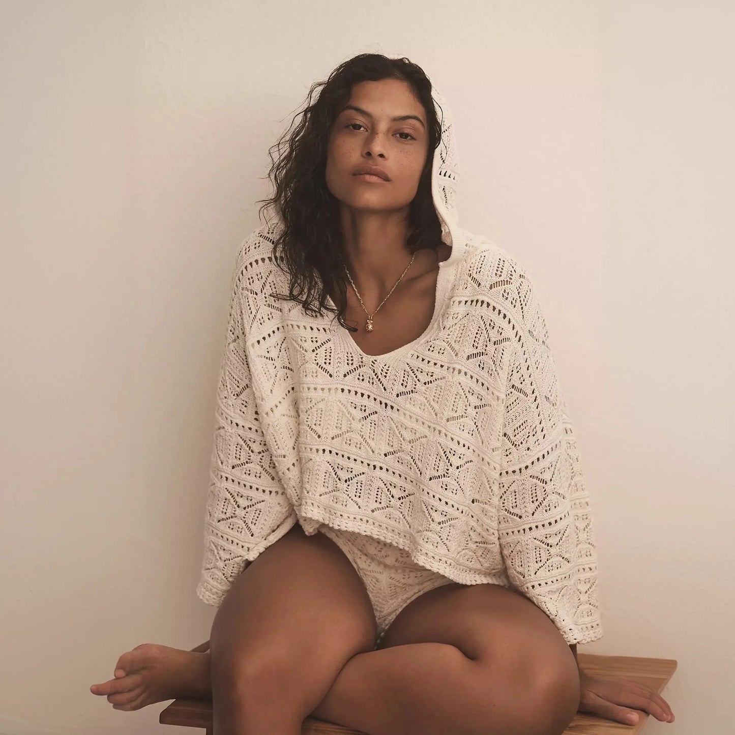 Hollow Out Lace Crochet Cover Up Suit Boho Beach Wear Blouses Pants 2 Pieces Suit for Women Summer Bikini Cover-up Casual Robe