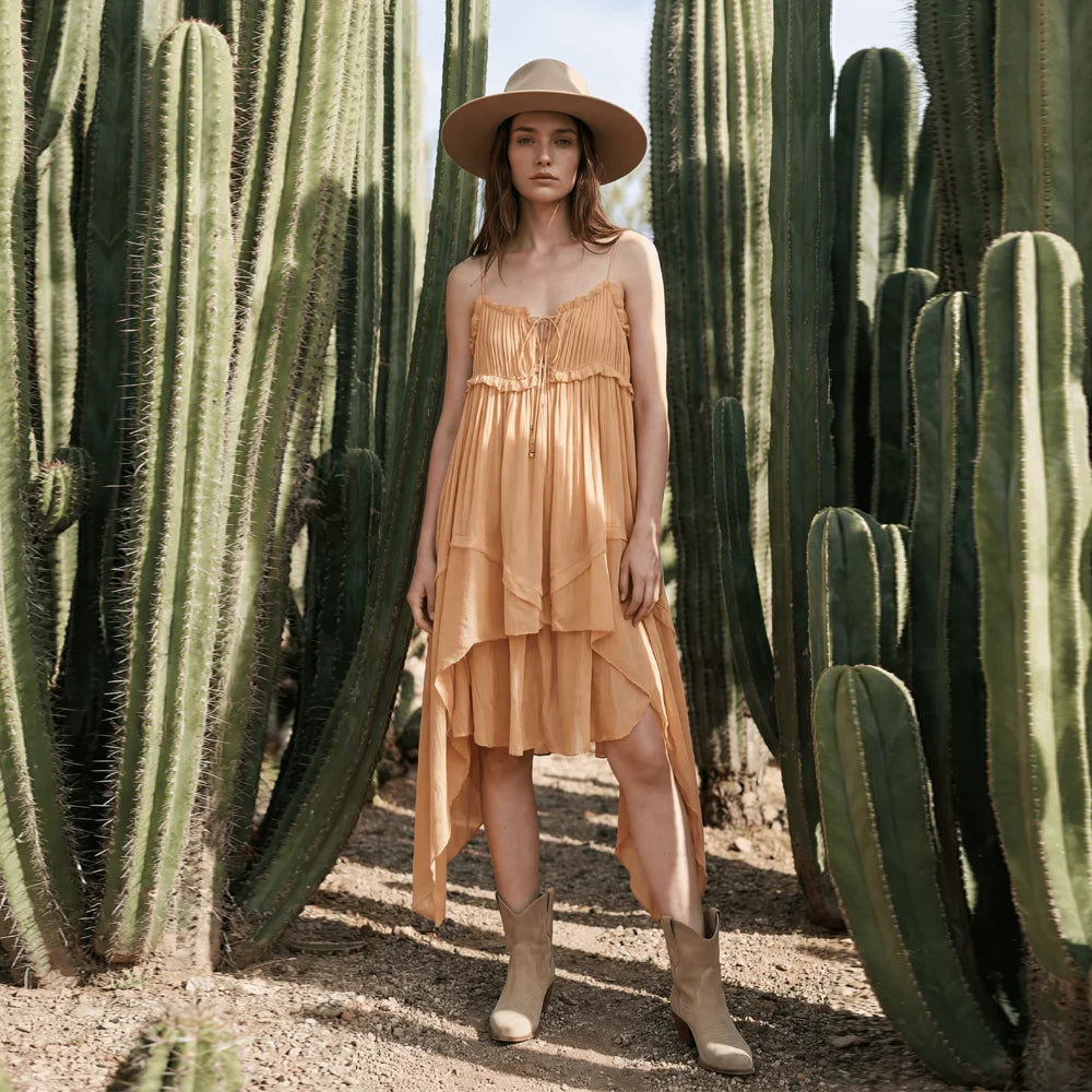 Cotton Rayon Strap Dresses for Women Summer Asymmetrical Layered Sleeveless Dress Boho Beach Dress Lace-up V Neck Robe Vestidos