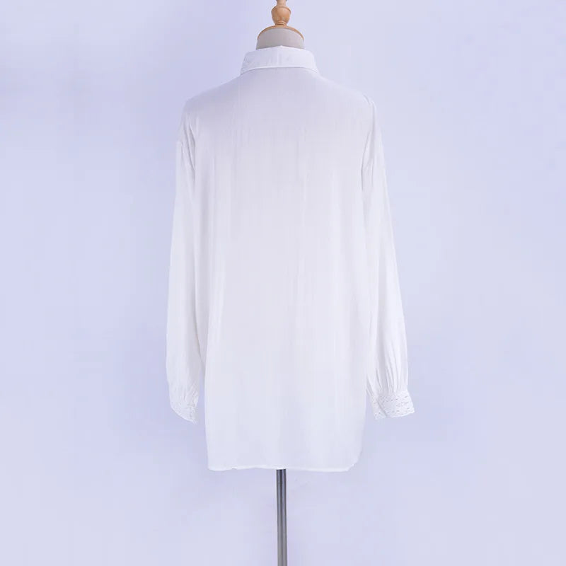Cotton rayon White lace blouse shirt women summer robe casual bikini swimsuit cover up blouse boho beach vacation cover-up shirt