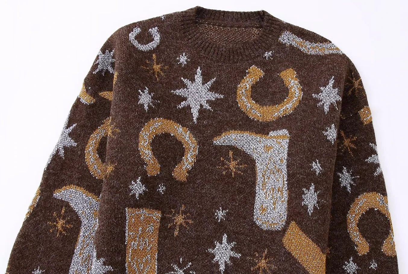 Loose Long Sleeve Pullovers Autumn Winter Warm Women Sweater Pull Hippie Ethnic Jacquard Knitted Sweaters Jumpers Boho Casual