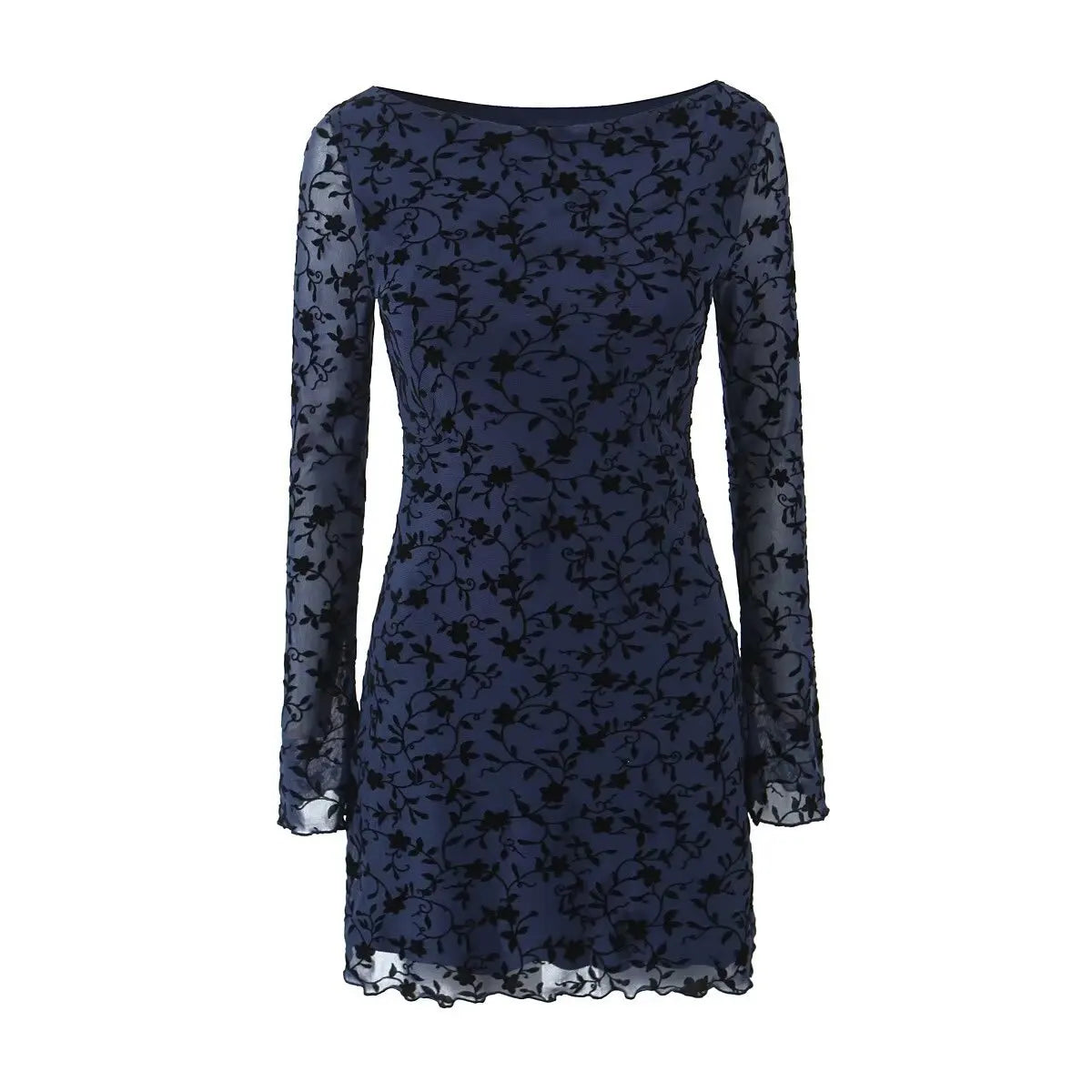 Vintage Floral Flocked Strap Mini Dress Sexy V-neck Slim-fitting Backless Sleeveless Short Dresses Women Summer Bodycon Robe