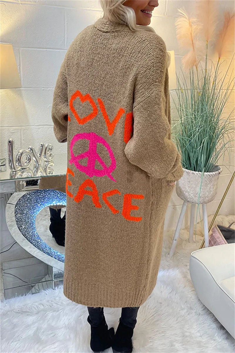 Casual Long Sleeve Loose Outerwear Sweaters Coat Autumn Winter Warm Knitted Long Cardigan Women Sweater Coats Streetwear Jumpers