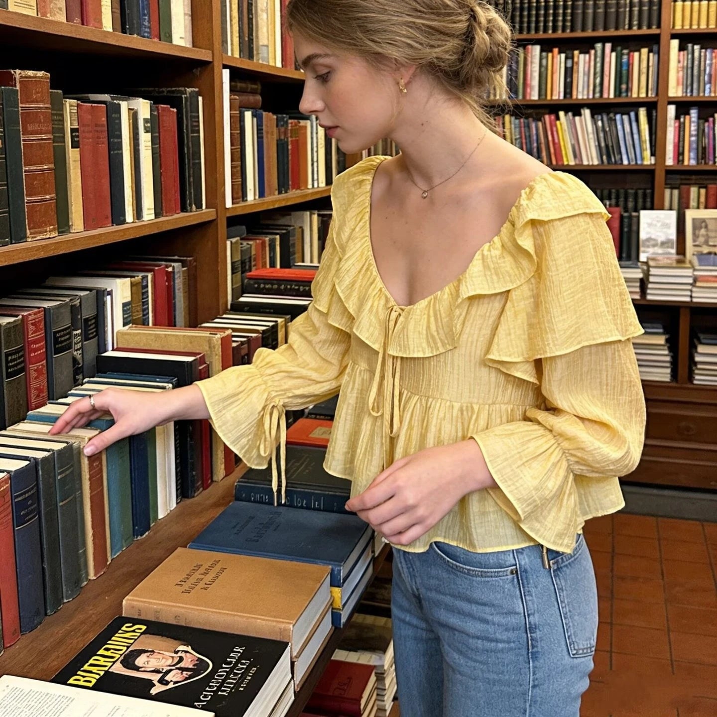 Ruffle Off Shoulder Lace-up Blouses Shirts Women Tops Yellow Casual Ruffles Flare Sleeves Spring Summer Blouse Boho Beach Shirt