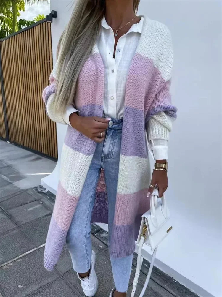 Casual Long Sleeve Loose Outerwear Sweaters Coat Autumn Winter Warm Knitted Long Cardigan Women Sweater Coats Streetwear Jumpers