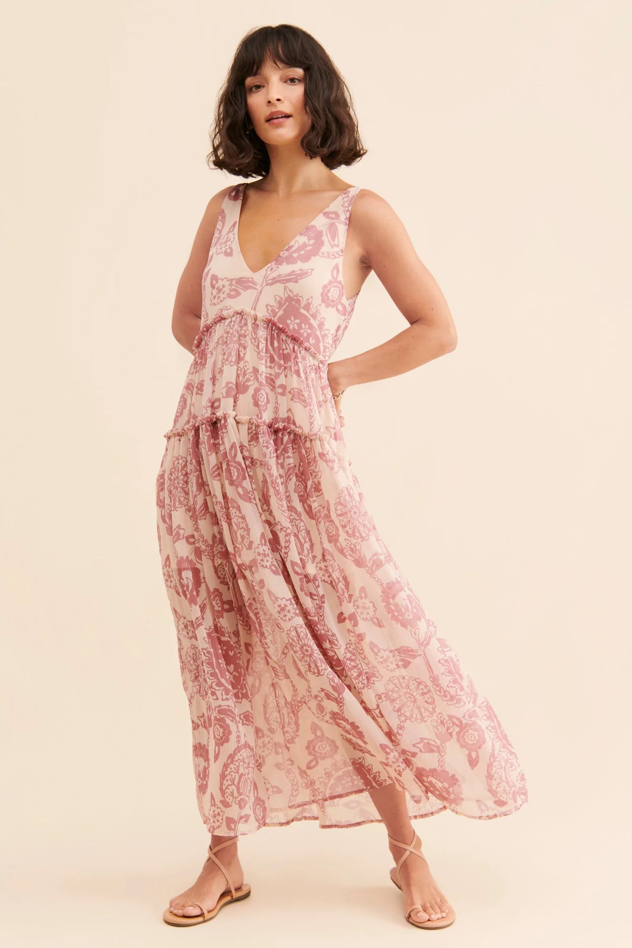 Bohemian Maxi Dresses Women Summer Sleeveless Floral Chiffon Printed Boho Beach Dress Loose Holiday Long Ladies Robe Vestidos