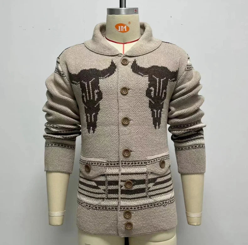 AYUALIN Casual Long Sleeve Cardigan Sweaters For Men Clothing Vintage knitted Sweater Autumn Winter Jacket Warm Jumper Coats