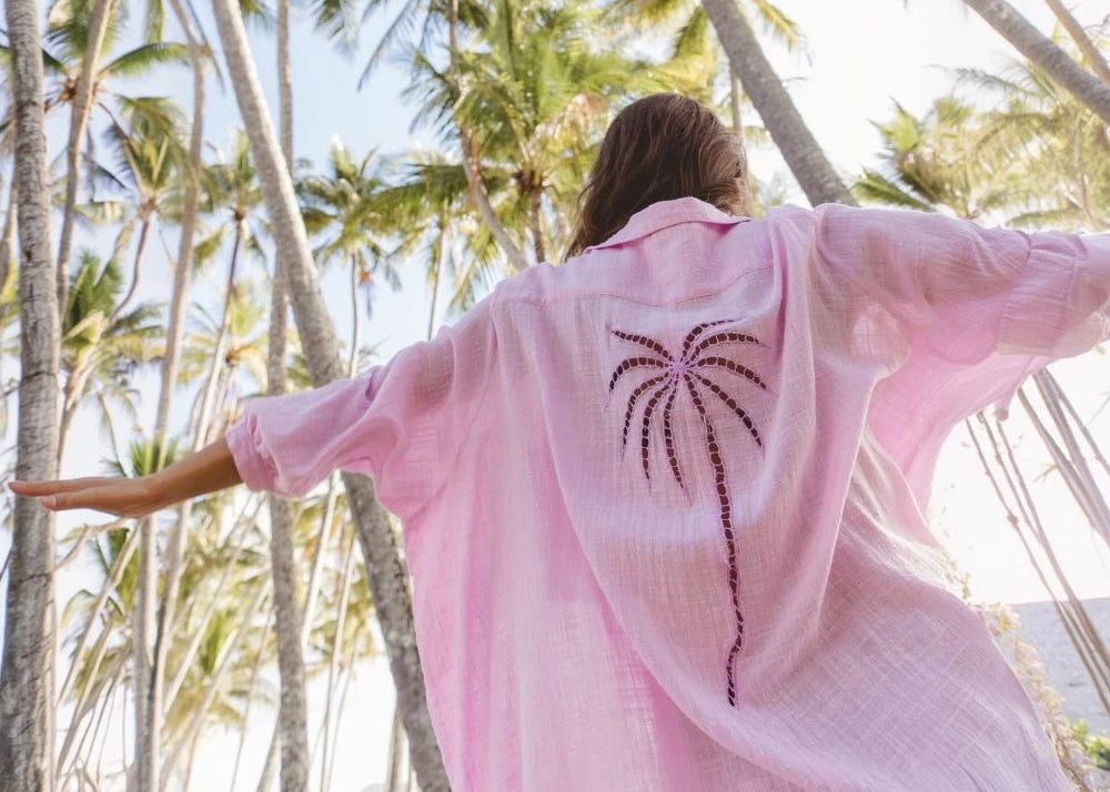 Boho Beach Shirt Dresses for Women Casual Tree Burnout Coverall Bikini Cover-ups Swimsuit Blouse Shirts Summer Robe Vestidos