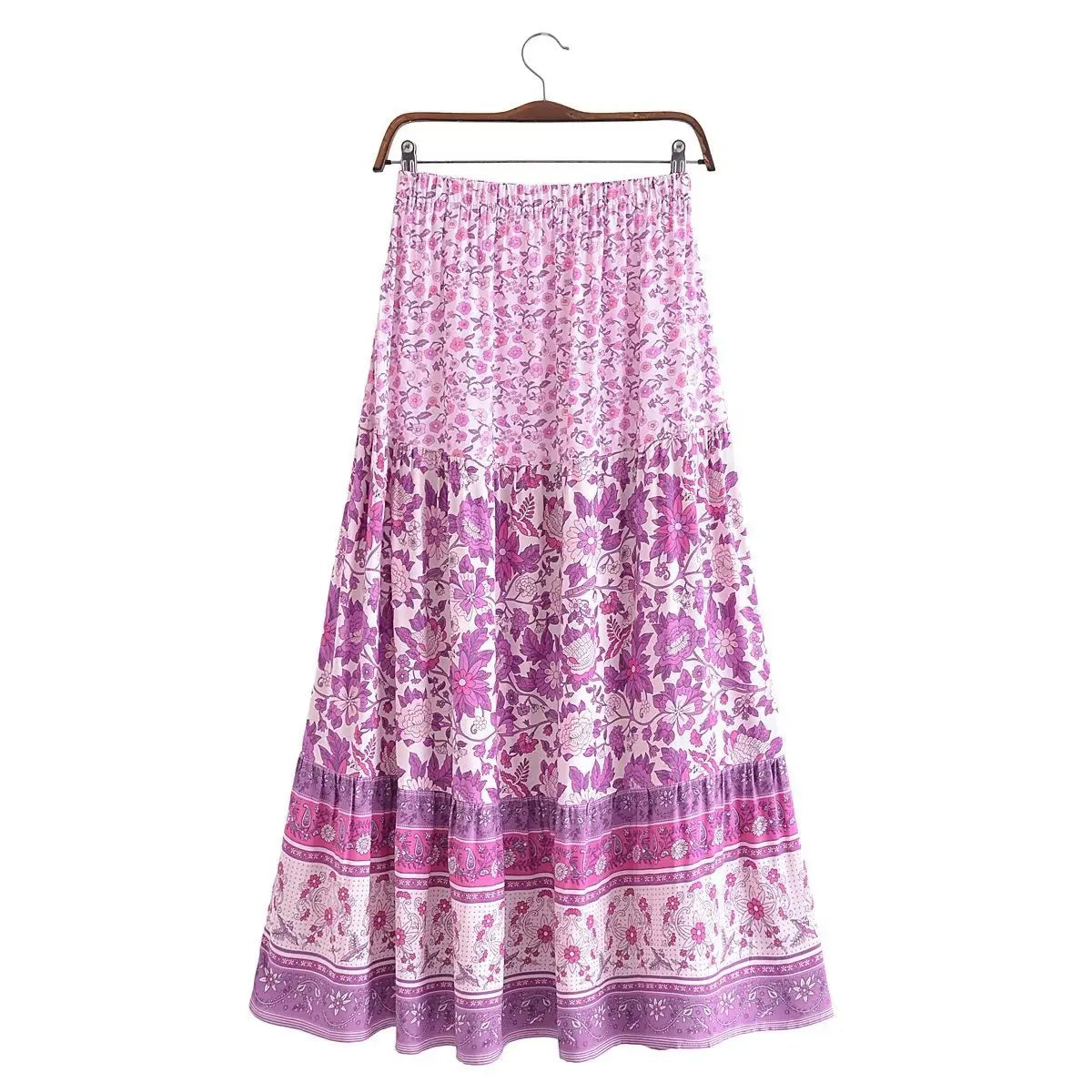 Boho Beach Rayon Floral Printed  Blouse Shirt for Women Tassel V Neck Long-sleeve Loose Gypsy Summer Blouses Shirts Ladies Tops