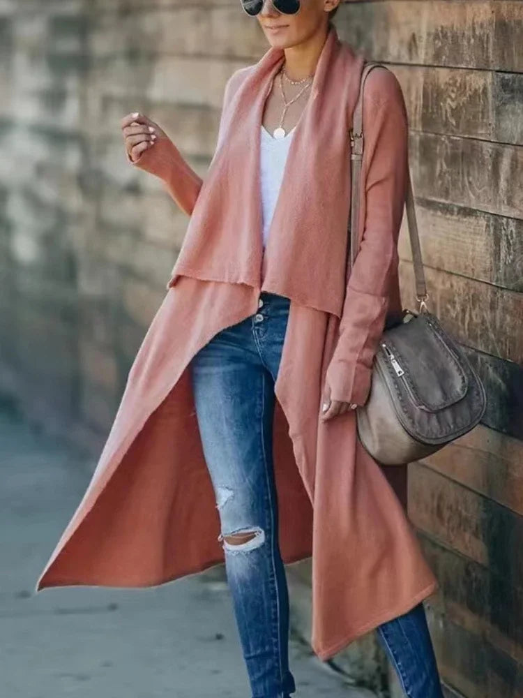 Women Knitwear Sweater Turn-Down Collar Autumn Winter Coats Boho loose Long Sweaters Female Casual Holiday Oversized Cardigans