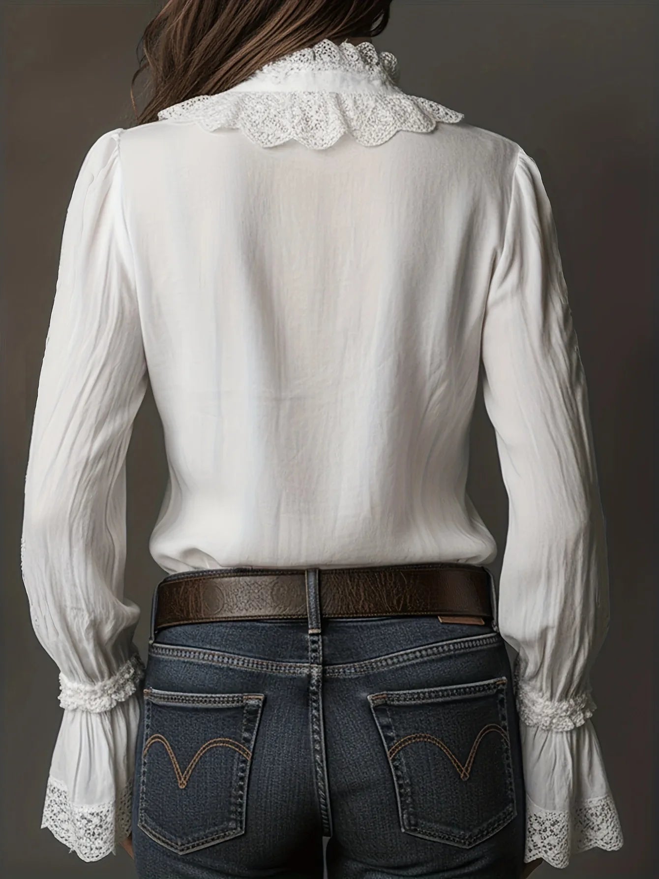 Vintage Flare Long Sleeve Blouses Shirts for Women Tops White Lace Boho Beach Blouse Ladies Shirt Spring Summer Top
