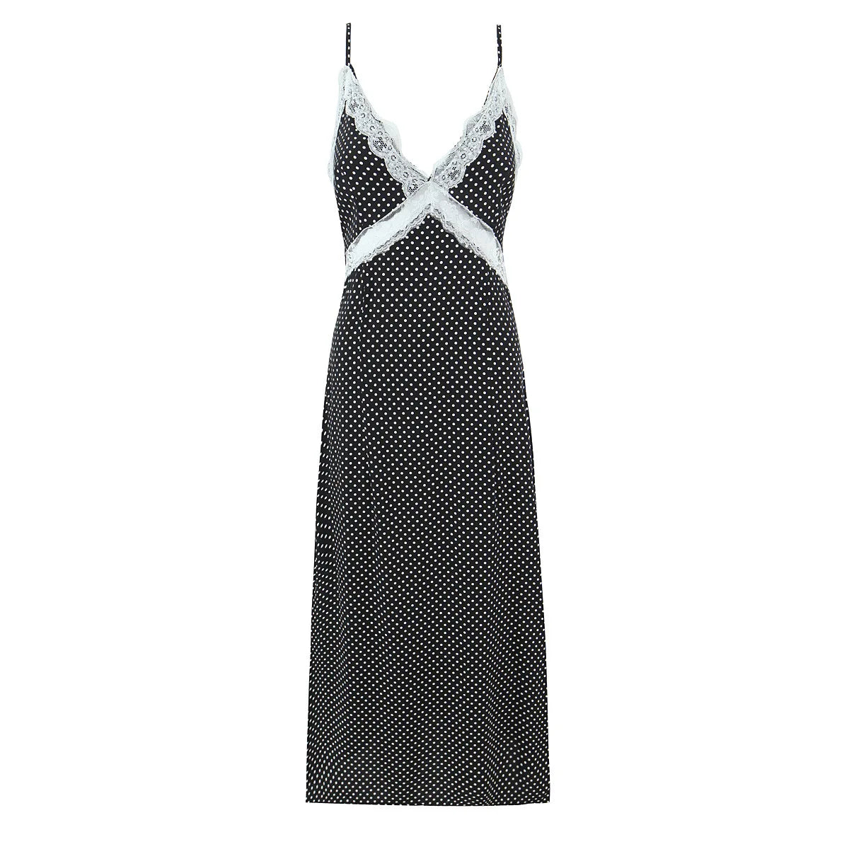 Cotton Rayon Printed Elegant Lace Long Dresses for Women Robe Vintage Sexy Slim V Neck French Style Summer Dress Ladies Vestidos