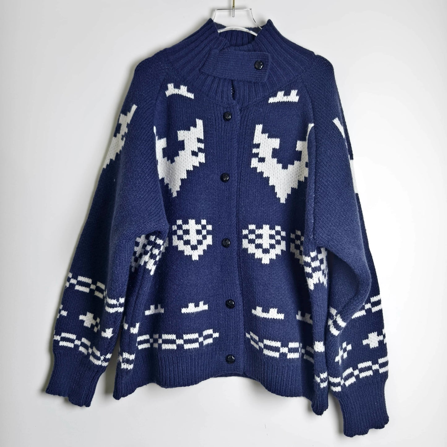 Boho Chunky Knit Sweater Women Jacket knitted Coat Casual Jacquard Turtlneck Thick Warm Winter Pullovers Loose Outwear Jumper