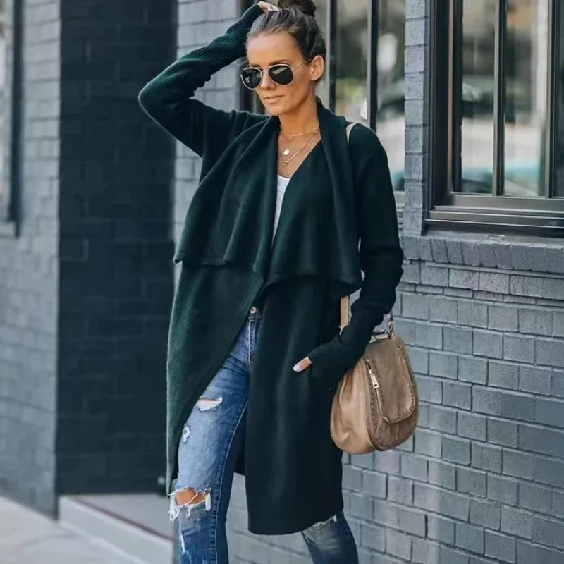 Women Knitwear Sweater Turn-Down Collar Autumn Winter Coats Boho loose Long Sweaters Female Casual Holiday Oversized Cardigans