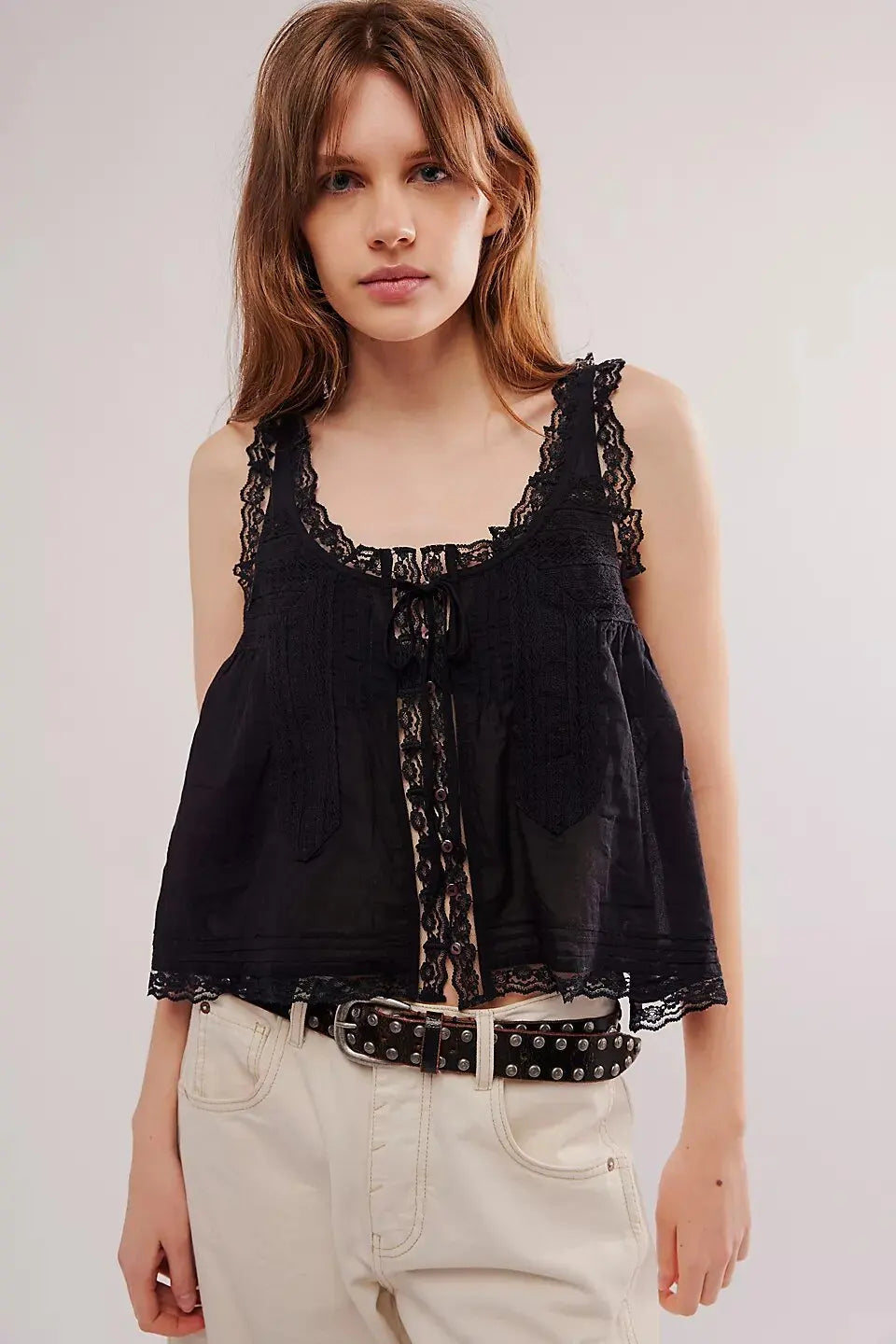 Light Cotton Splicing lace Blouses Shirts Women Sleeveless Tank Tops  Summer Boho Beach Wear  Loose Casual Ladies Blusas Camis