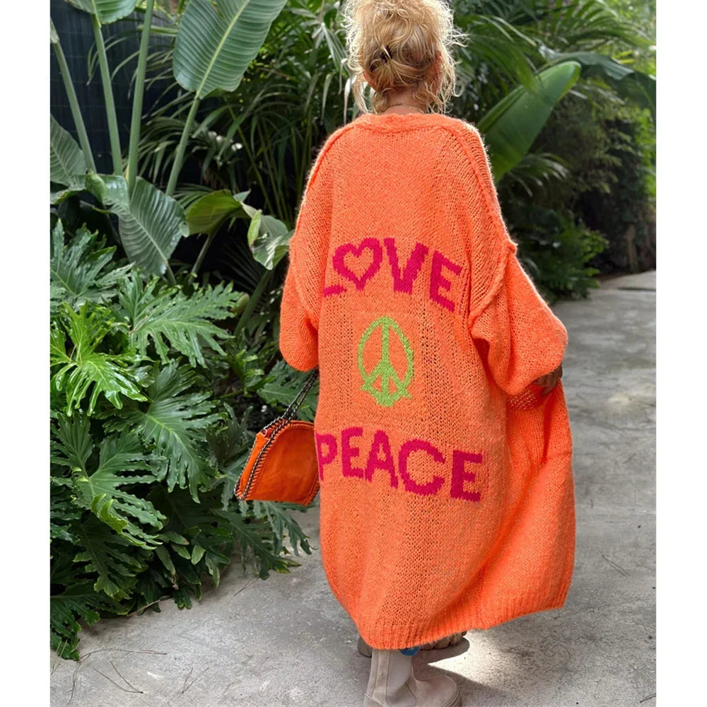 Casual Long Sleeve Loose Outerwear Sweaters Coat Autumn Winter Warm Knitted Long Cardigan Women Sweater Coats Streetwear Jumpers
