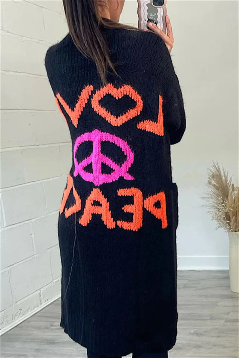 Casual Long Sleeve Loose Outerwear Sweaters Coat Autumn Winter Warm Knitted Long Cardigan Women Sweater Coats Streetwear Jumpers