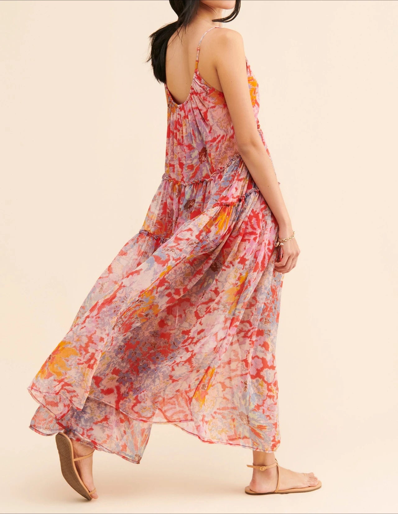 Bohemian Maxi Dresses Women Summer Sleeveless Floral Chiffon Printed Boho Beach Dress Loose Holiday Long Ladies Robe Vestidos