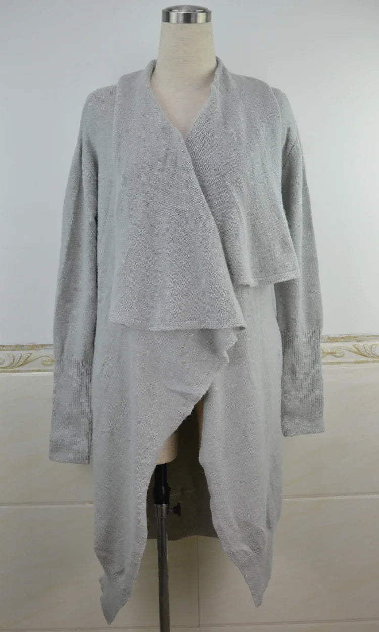 Women Knitwear Sweater Turn-Down Collar Autumn Winter Coats Boho loose Long Sweaters Female Casual Holiday Oversized Cardigans
