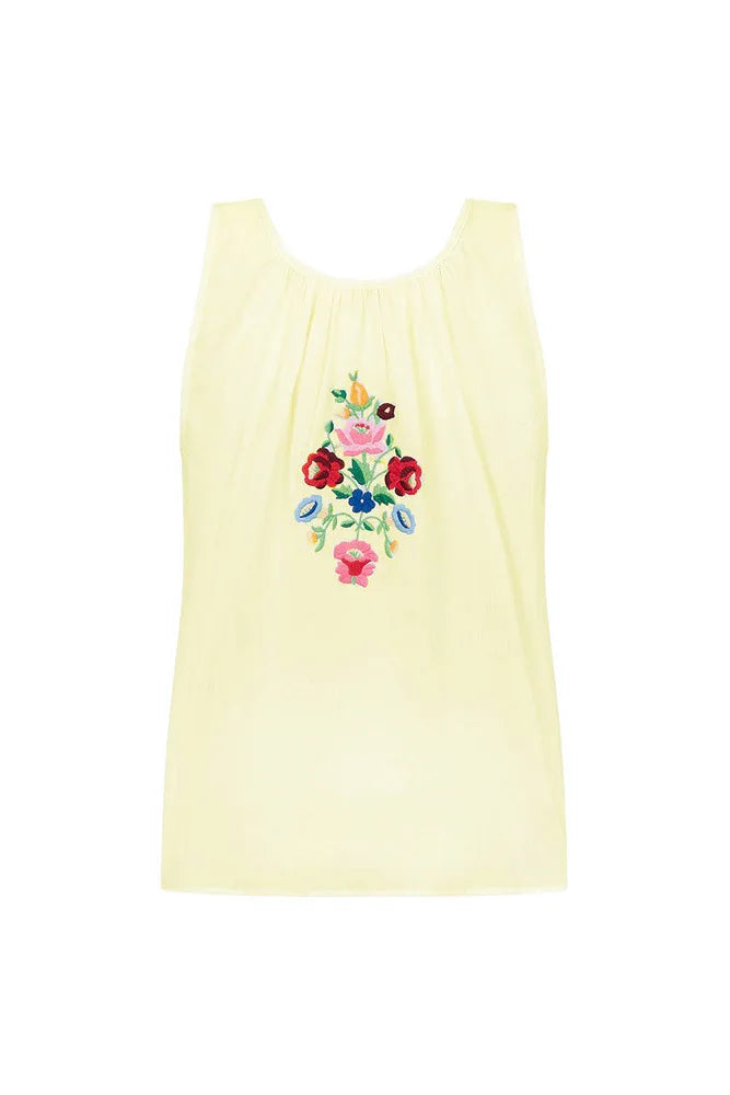 Cotton Floral Embroidered Tank Top Sleeveless Blouses Shirts for Women Casual Tassel Summer Blouse Boho Beach Camis Blusas Tops