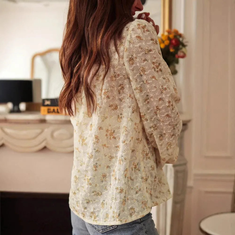 Bohemia Long Sleeves Blouses Shirts for Women Tops Vintage Floral Printed Embroideried Blouse Casual Boho Beach Ladies Blusas